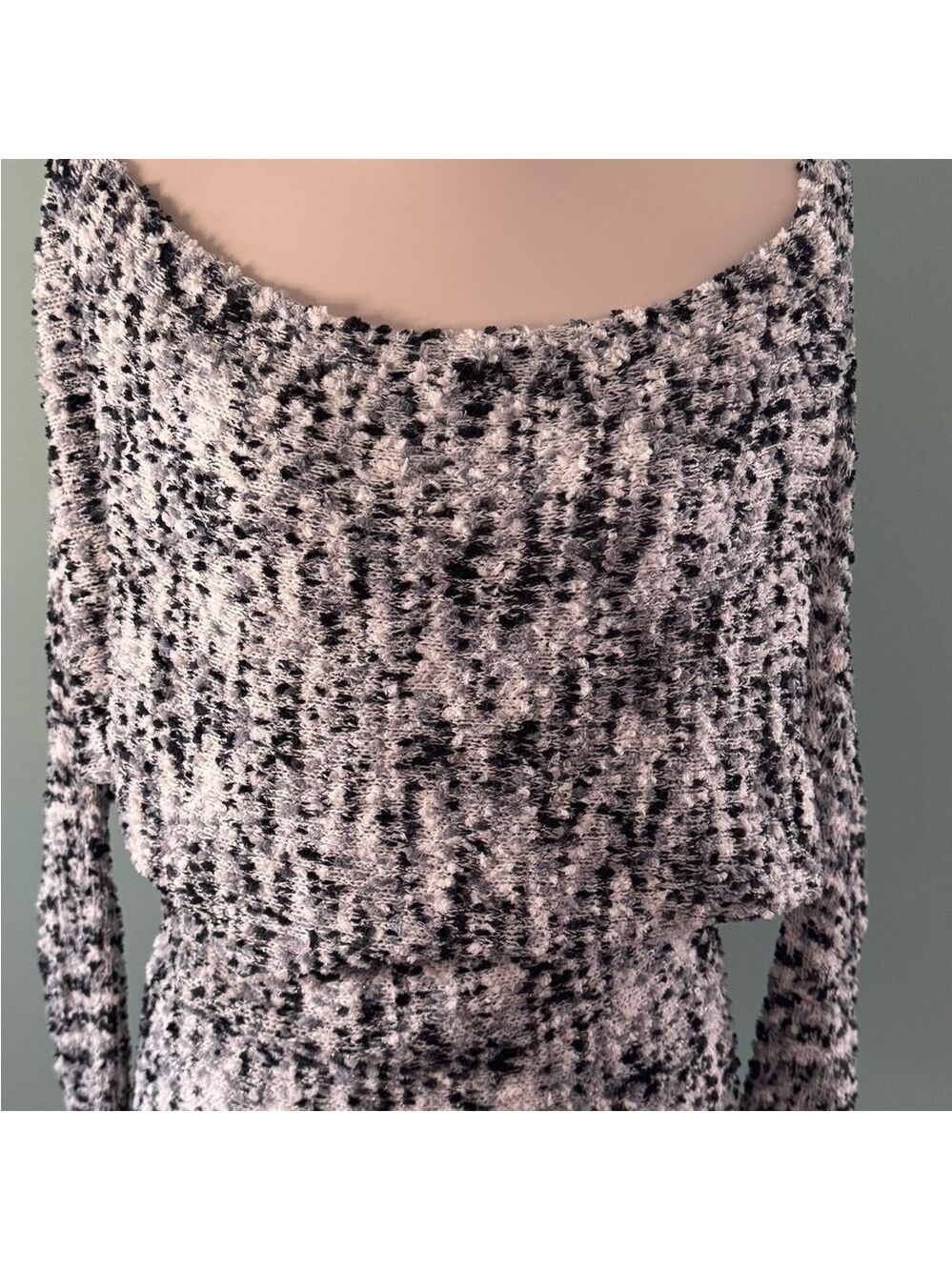 Maurices Black and White Off-the-Shoulder Sweater, Size Small